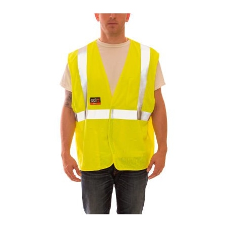 Tingley FR Hi-Vis Safety Vest S/M Class 2 , Hook & Loop 2 Pockets V80622.S-M